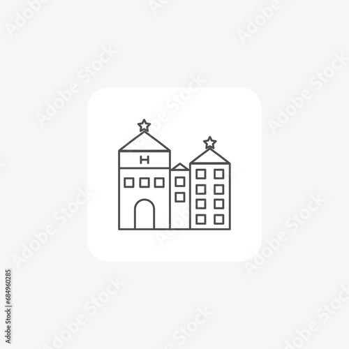 Five-Star Hotel,Luxury, Accommodation, thin line icon, grey outline icon, pixel perfect icon