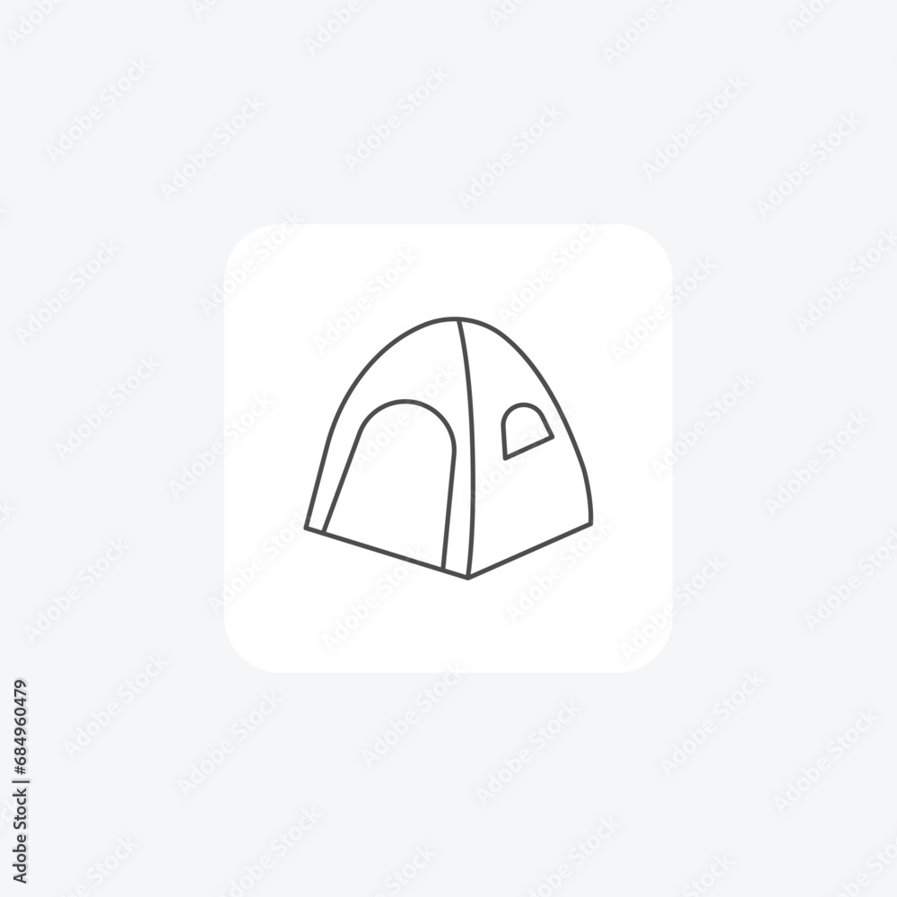 CampTentIcons thin line icon, grey outline icon, pixel perfect icon