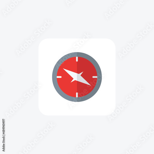 Compass, Direction, Travel, flat color icon, pixel perfect icon