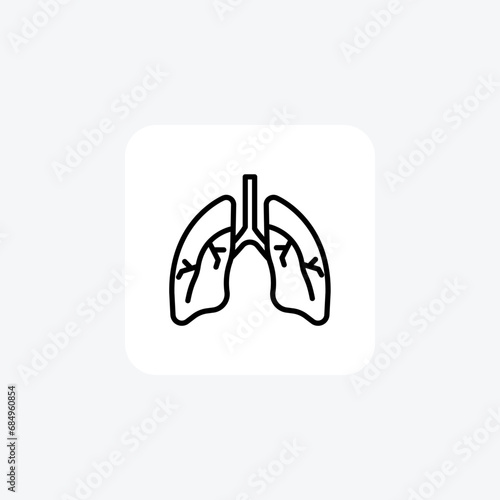 Lungs,Oxygenation, Respiratory Care, Health Symbol line icon, outline icon, pixel perfect icon