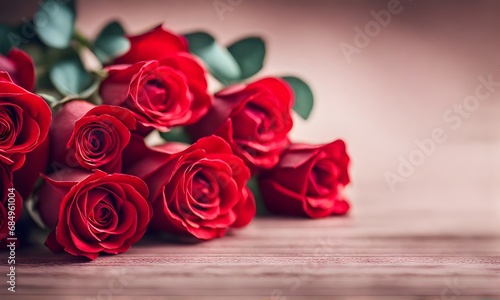 Romantic red roses for a heartfelt Valentine s Day card