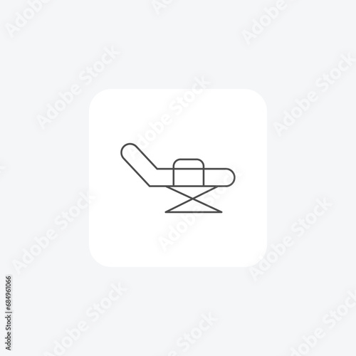 Hospital Bed Icon, Medical Furniture, Healthcare, Patient Care thin line icon, grey outline icon, pixel perfect icon