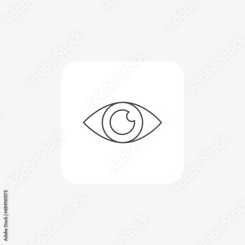 Eye Icon, Visual Perception, Eye Symbol thin line icon, grey outline icon, pixel perfect icon