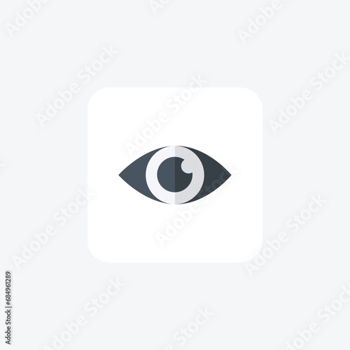 Eye Icon, Visual Perception, Eye Symbol flat color icon, pixel perfect icon