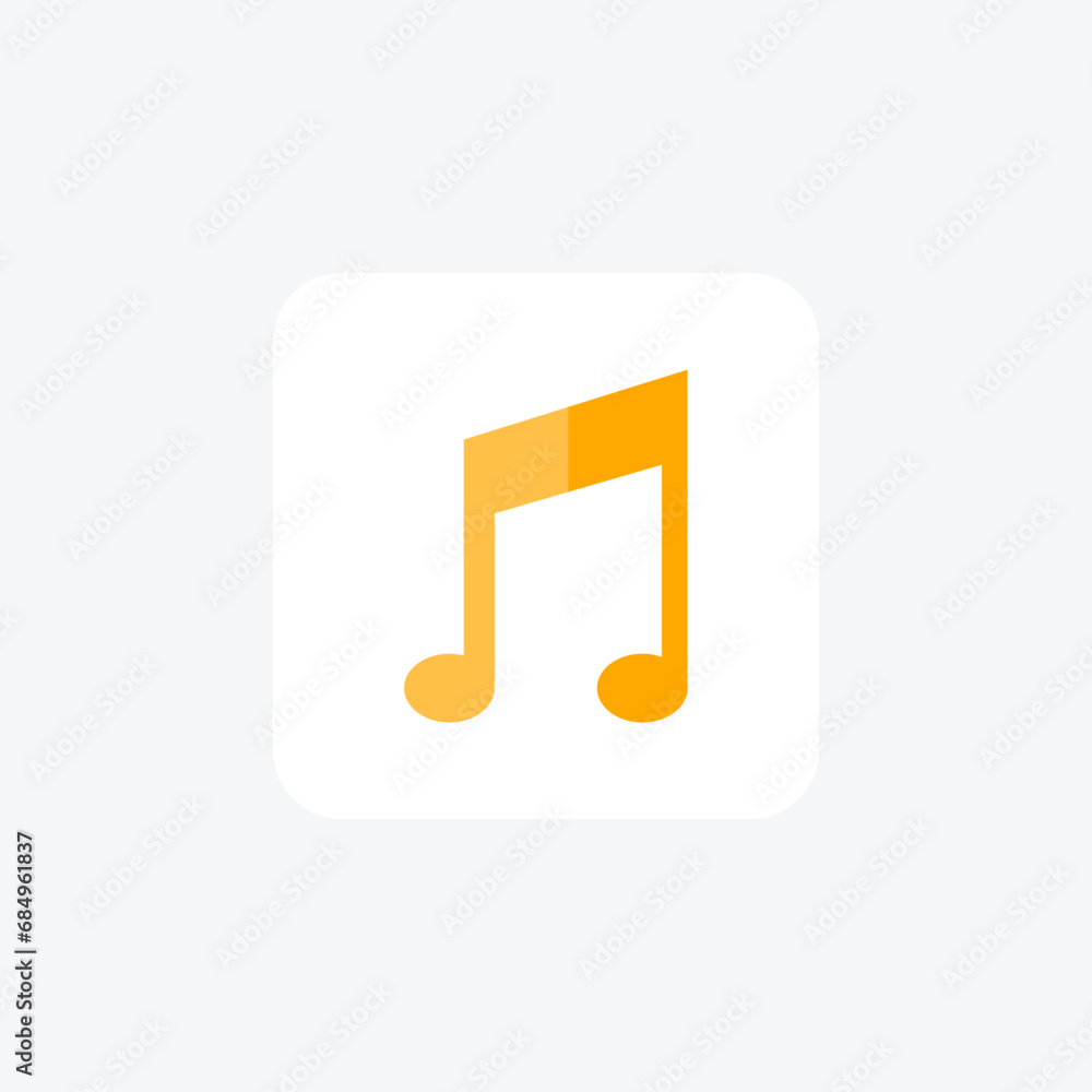 Musical note, Note symbol, Music notation, flat color icon, pixel perfect icon Musical note, Note symbol, Music notation, flat color icon, pixel perfect icon