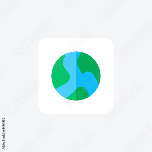 Earth, Planet Earth, Terrestrial sphere, flat color icon, pixel perfect icon