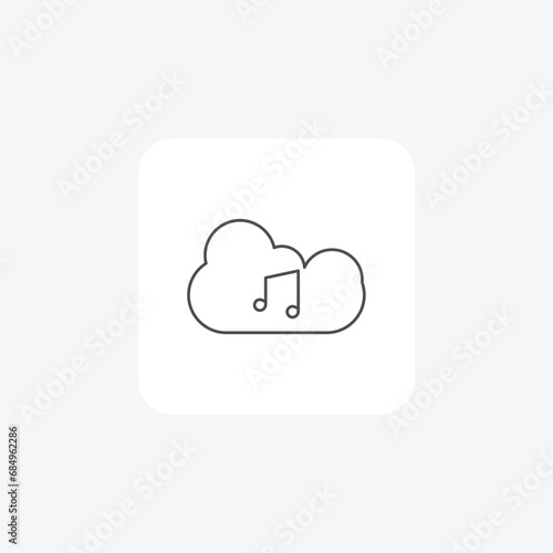 Music streaming, Audio playback, Online music service, thin line icon, grey outline icon, pixel perfect icon