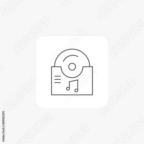 Music album, Album release, Musical compilation, thin line icon, grey outline icon, pixel perfect icon