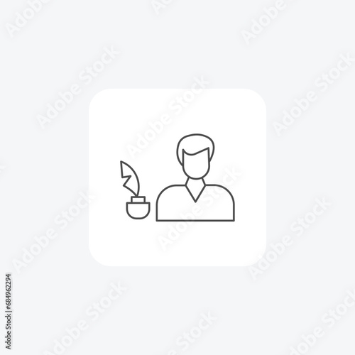 Songwriter, Lyricist, Composer, Musical wordsmith,icon thin line icon, grey outline icon, pixel perfect icon