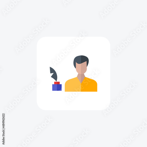 Songwriter, Lyricist, Composer, Musical wordsmith,icon flat color icon, pixel perfect icon