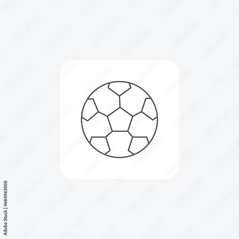 Obraz premium Football, Soccer, Sports, Team sport, thin line icon, grey outline icon, pixel perfect icon