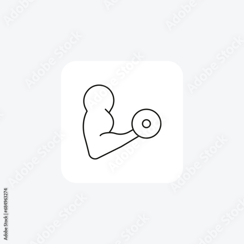 Hand dumbbells, fitness, weightlifting, exercise, strength, grip thin line icon, grey outline icon, pixel perfect icon
