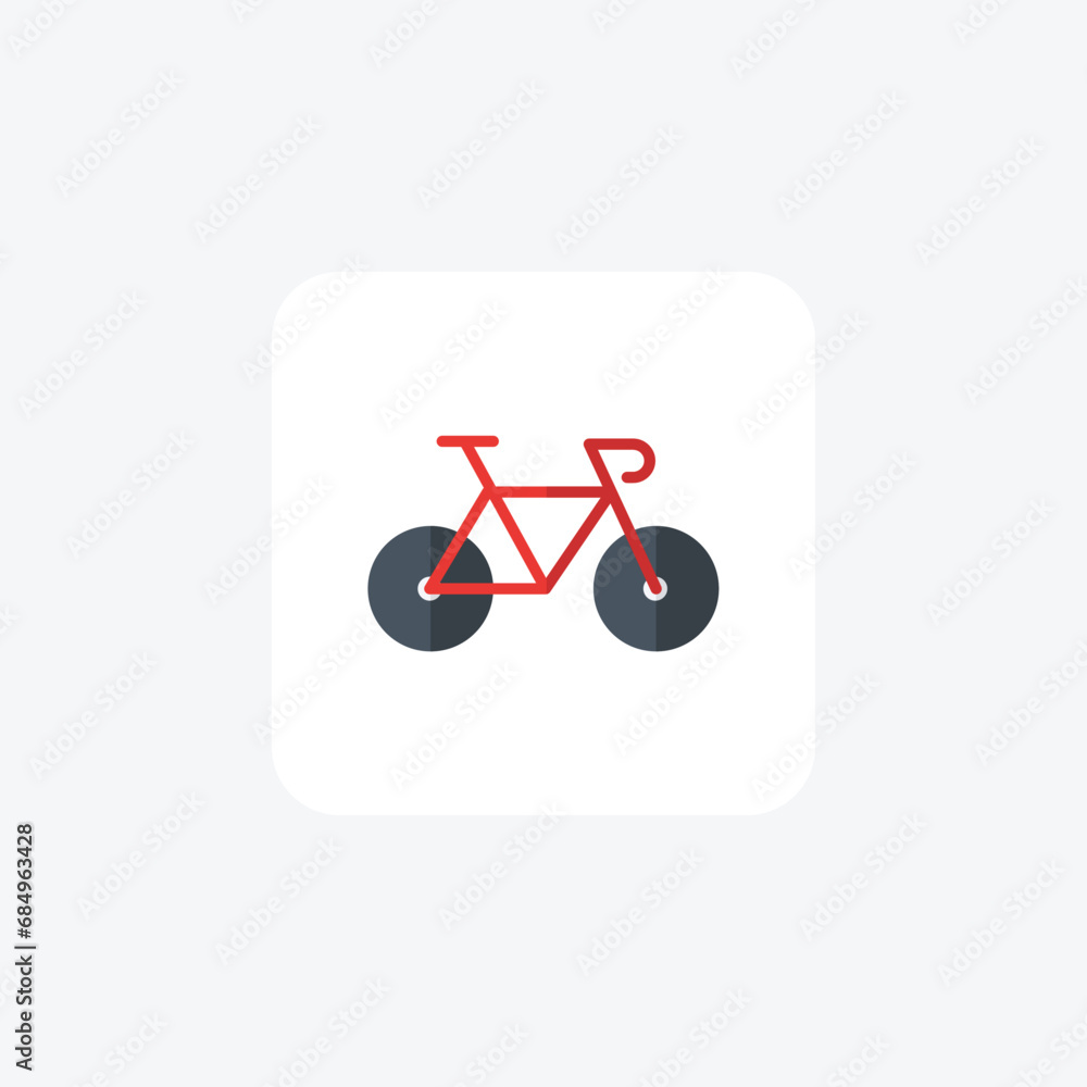 Bicycle icon, Cycling symbol, Bike symbol, flat color icon, pixel perfect icon Bicycle icon, Cycling symbol, Bike symbol, flat color icon, pixel perfect icon