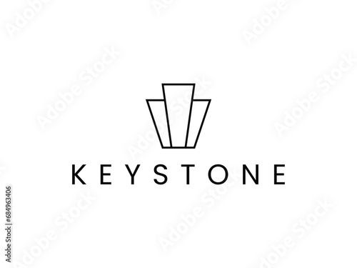 creative keystone line logo design photo