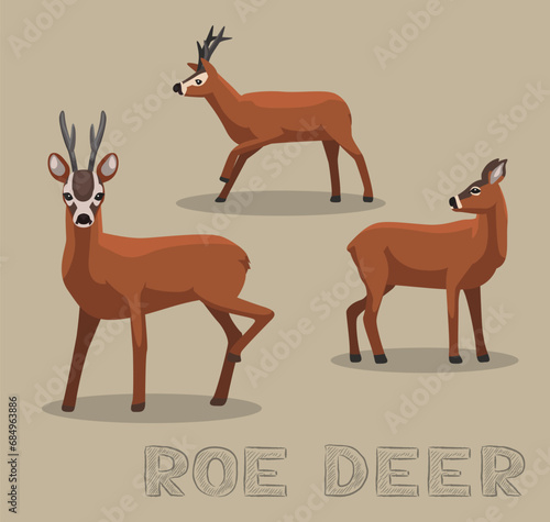 Fototapeta Naklejka Na Ścianę i Meble -  Roe Deer Cartoon Vector Illustration