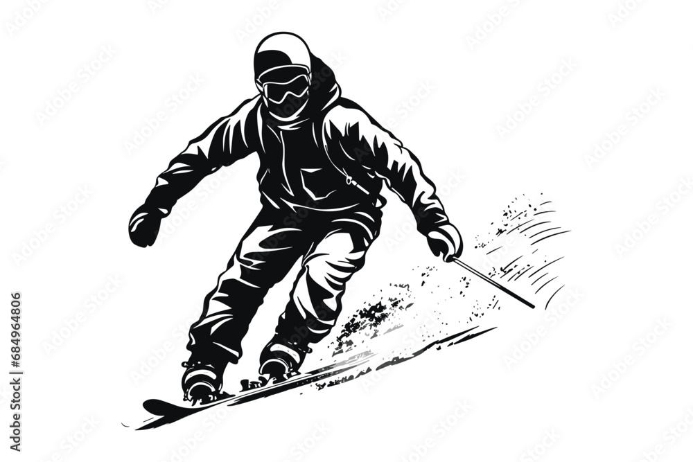 Winter ice snow sports silhouette vector
