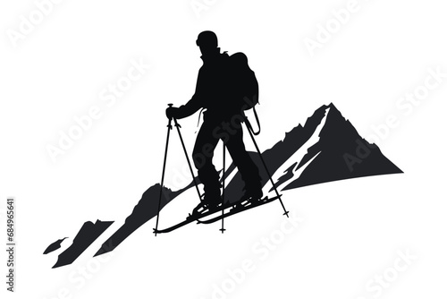 Winter ice snow sports silhouette vector