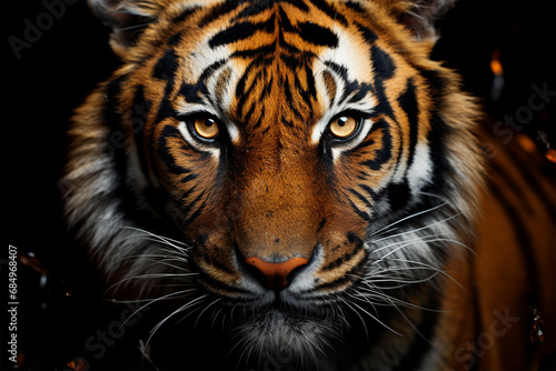 Portrait of a Tiger on a black background © wendi
