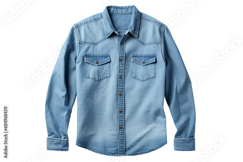 Minimalist Jean Shirt Isolated View on a transparent background