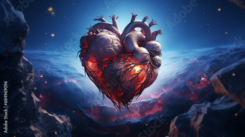 person with heart HD 8K wallpaper Stock Photographic Image 