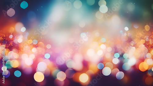 Bokeh Background featuring a Multitude of Soft, Out-of-Focus Lights in a Variety of Colors and Shapes