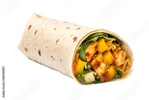 Isolated Mango Chicken Wrap on a transparent background