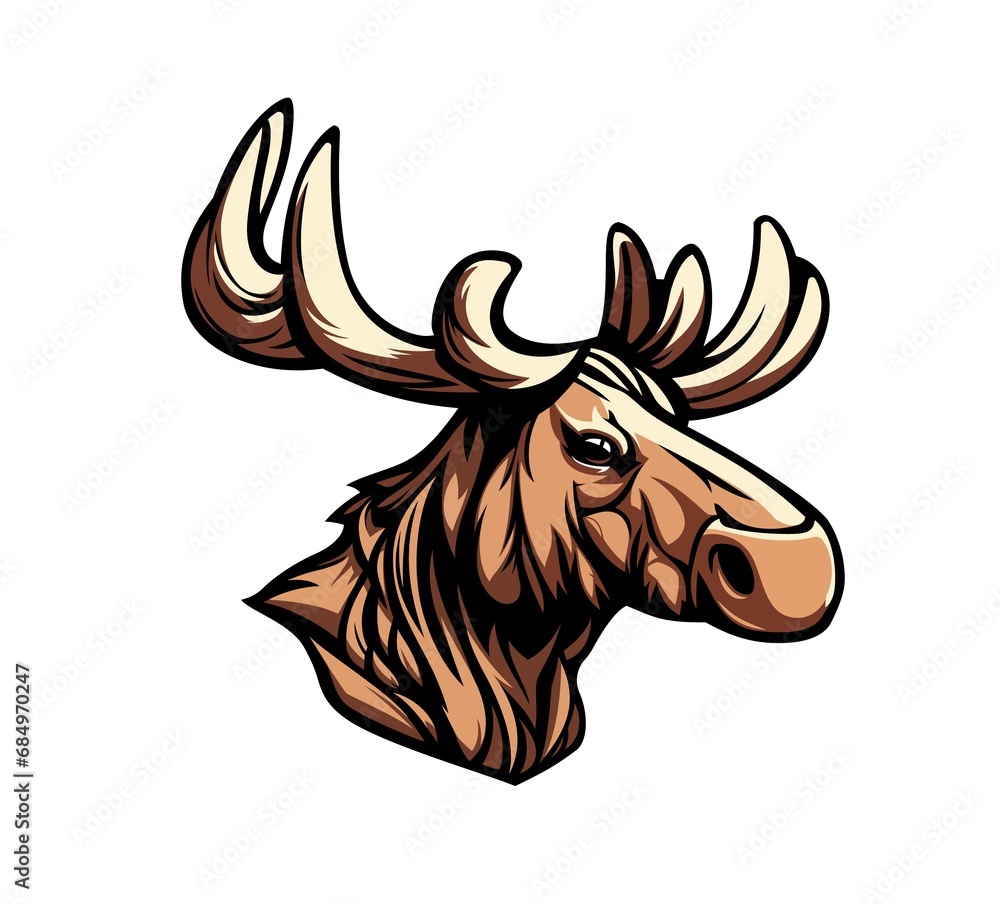 AI generated moose or elk character mascot