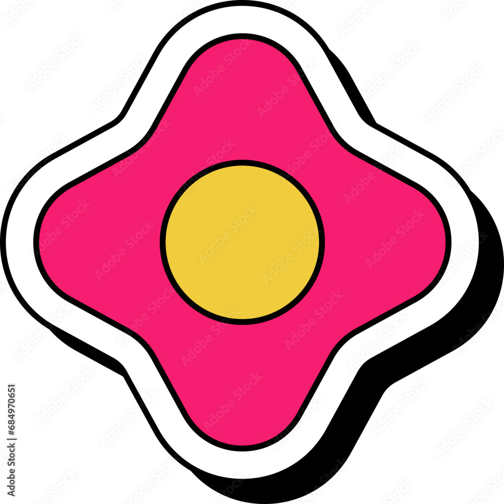 Pink Flower Illustration Graphic Element Sticker Pink Flower Illustration Graphic Element Sticker