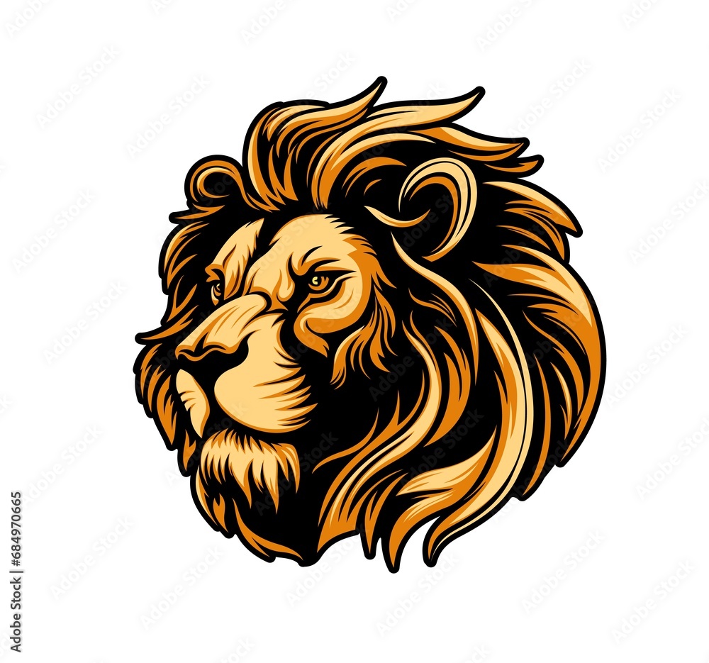 Generative ai lion animal mascot, tattoo character