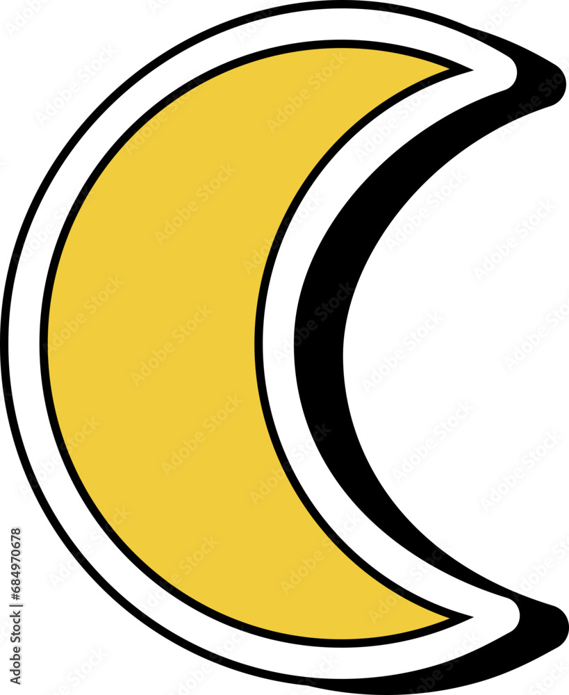 Half a Month Illustration Graphic Element Sticker Half a Month Illustration Graphic Element Sticker