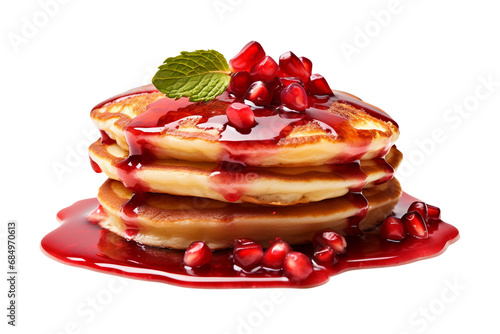 Isolated Pomegranate Pancake Image on a transparent background