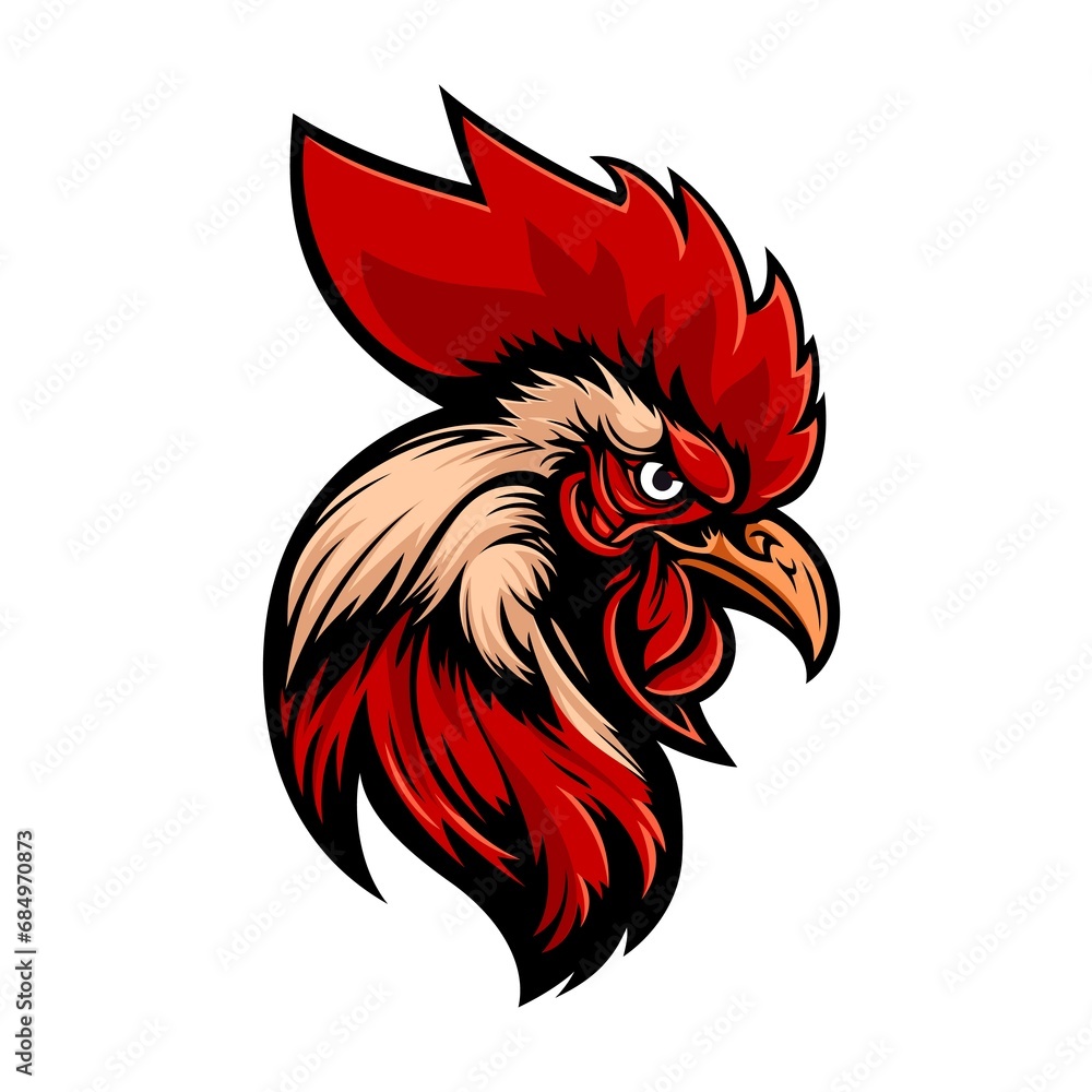 Generative ai rooster bird mascot tattoo character Generative ai rooster bird mascot tattoo character