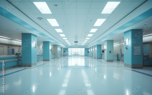 Empty and Pristine Hospital Interior with Ample Illumination