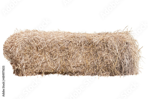 A pile of hay isolated on white background included clipping path.