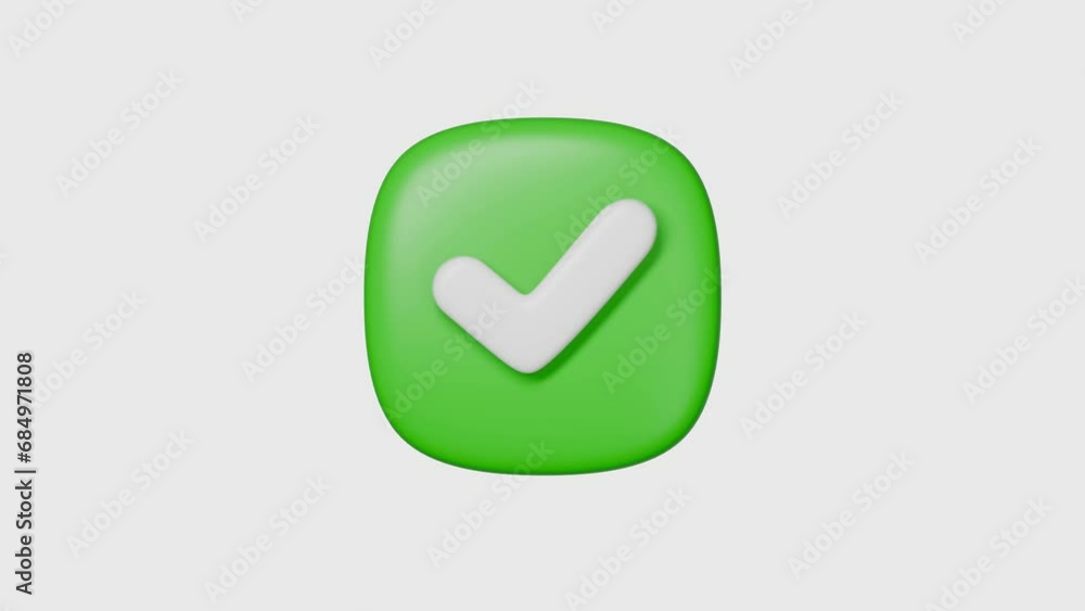 Check mark tick box icon simple looped animation. Transparent backgound. QuickTime 3d rendered movie with alpha channel Check mark tick box icon simple looped animation. Transparent backgound. QuickTime 3d rendered movie with alpha channel