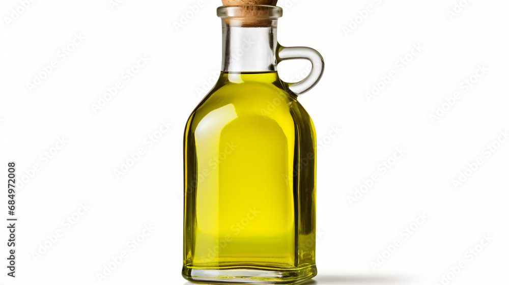 Olive oil bottle on white background includes clippingpath