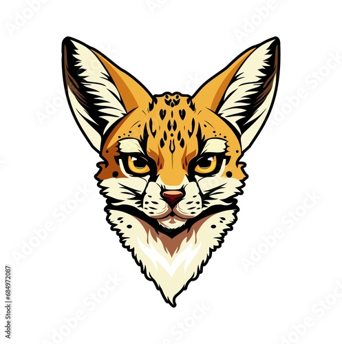 Generative ai serval cat animal mascot, wildcat © Buch&Bee