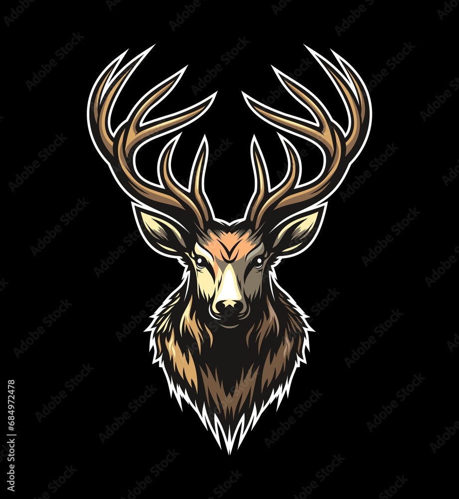 Fototapeta premium Generative ai cartoon deer with antlers mascot