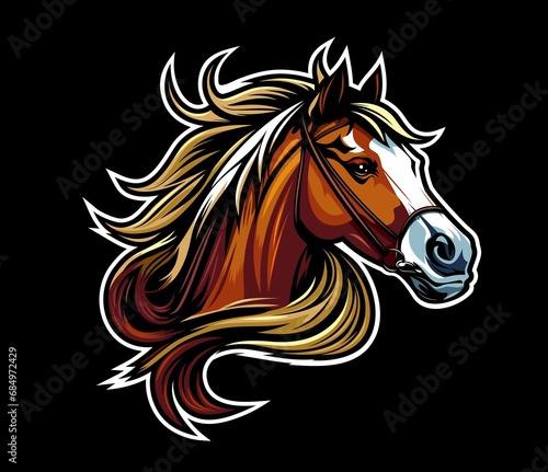 AI generated horse mascot  equestrian sport