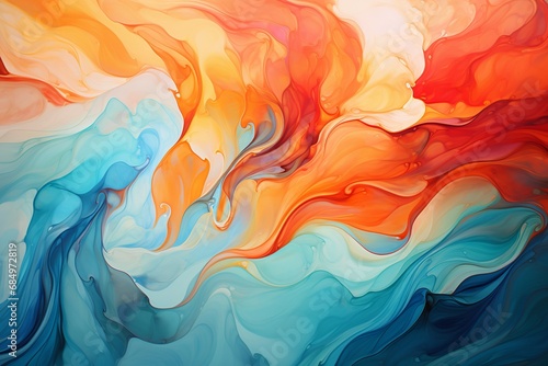 Fire and Water in The Style of Abstract Expressionism. Creted with Generative AI Technology