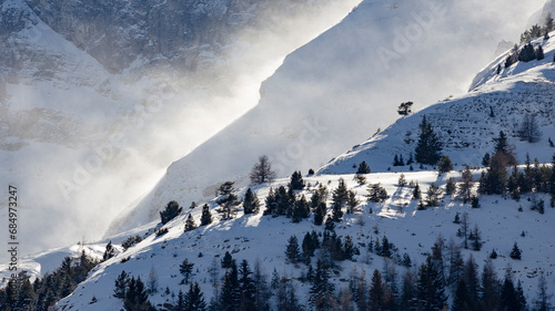 Winter landscape of the Alps. France, Devoluy.
