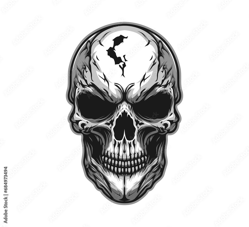 Generative AI danger skull mascot, death character Generative AI danger skull mascot, death character