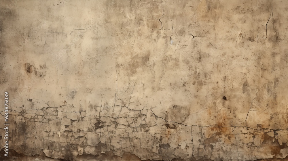 Generative AI image of Old cracked grungy wall background