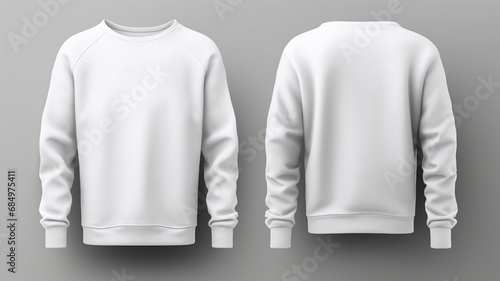 Blank sweatshirt mock up in front of and back views