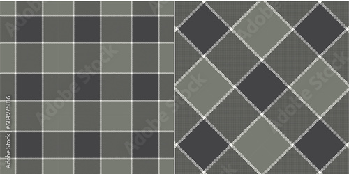 Vector checkered pattern or plaid pattern in dark green, sage and white. Tartan, textured seamless plat for flannel shirts, duvet covers, other autumn winter textile mills. Vector Format