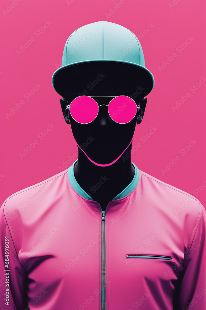 Faceless person, pop abstract art. Generative AI Faceless person, pop abstract art. Generative AI