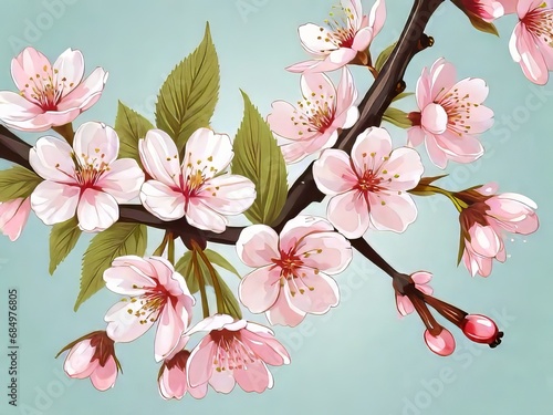 flores de cerezo. Ilustración photo