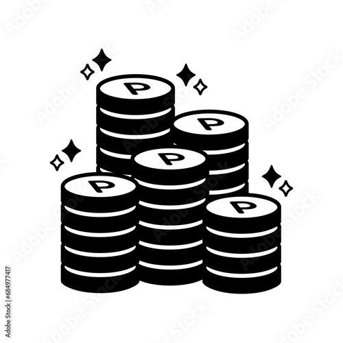 black pile point coin icon