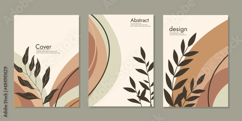 Set of notebook cover hand drawn floral designs. Modern aesthetic illustrations. Bohemian style Collection of contemporary artistic. For books, diary, notebooks, planners, brochures, catalogs template