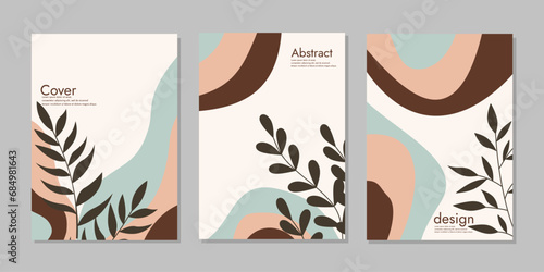 Set of notebook cover hand drawn floral designs. Modern aesthetic illustrations. Bohemian style Collection of contemporary artistic. For books, diary, notebooks, planners, brochures, catalogs template